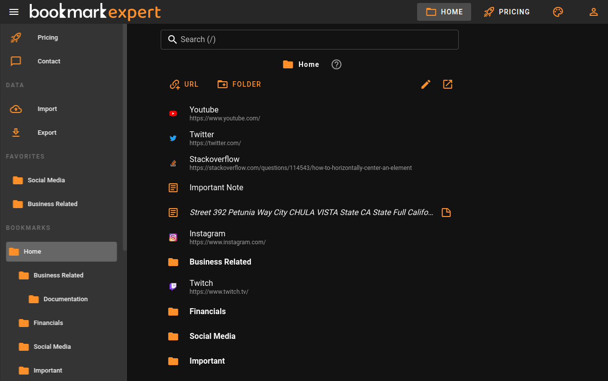 Bookmark Expert product screenshot